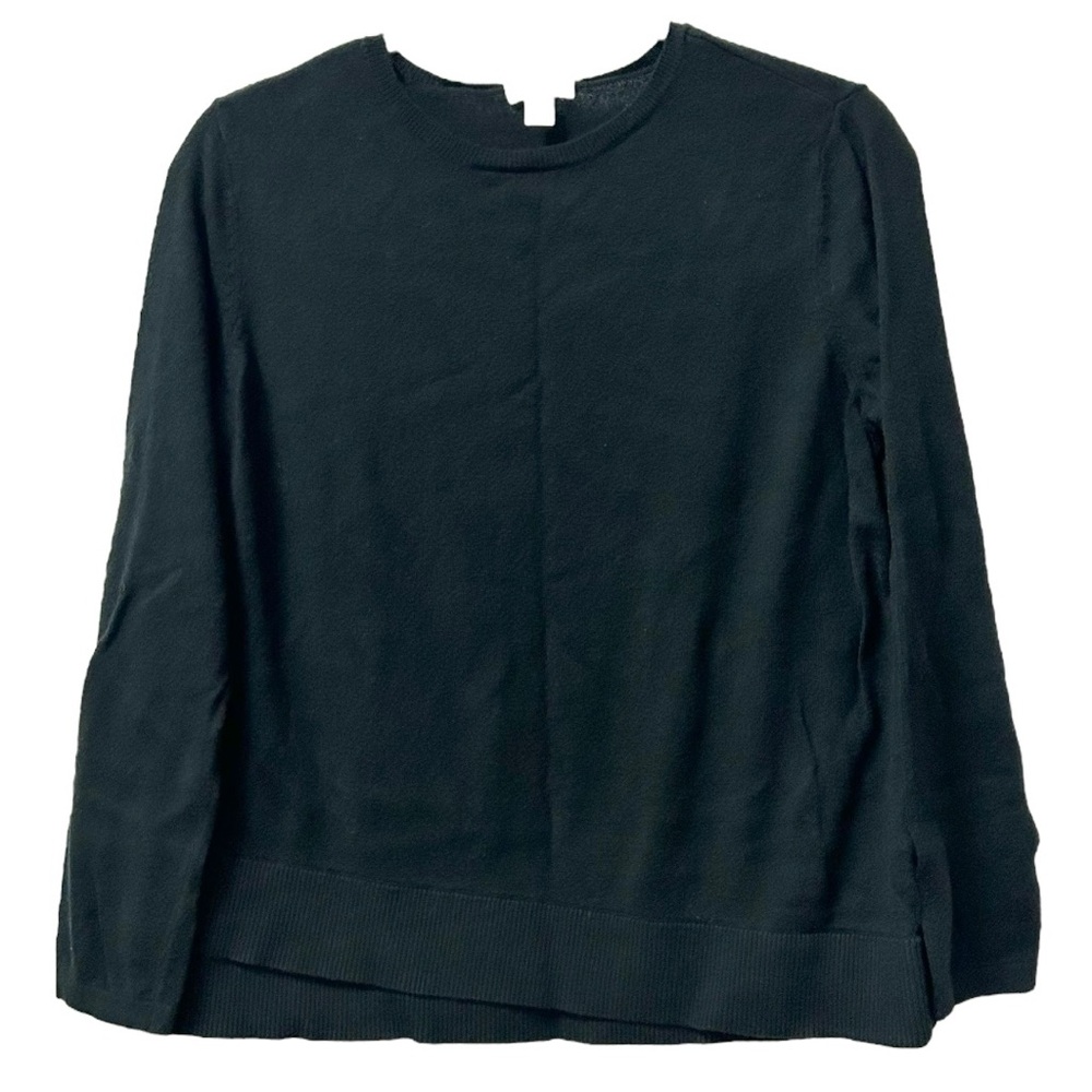J. Jill Women’s Black Cotton Blend Crew Neck Sweater  Sz MP‎